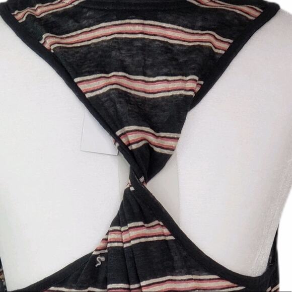 Joie Brellen Twist Back Slub Linen Jersey Midi Dress In Caviar Runs Small NEW - Picture 10 of 13